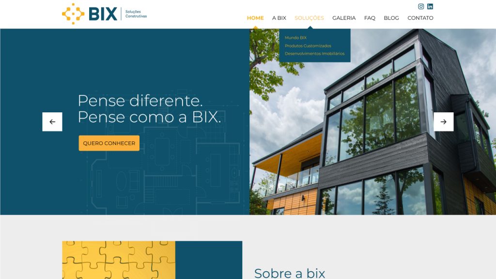 Criação de Site - Bix - Soluções Construtivas