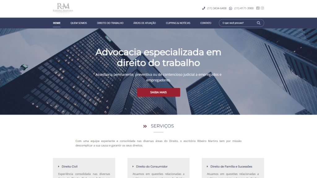 Criação de Site - Ribeiro Martins Advogados